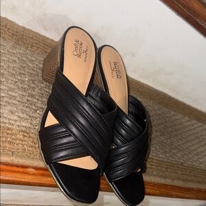 Black Croft & Barrow Women's Heeled Sandals NEW size 9